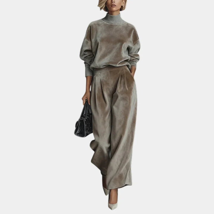Aurélie | Casual Velvet High Neck Set for Women