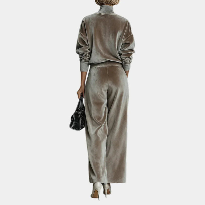 Aurélie | Casual Velvet High Neck Set for Women