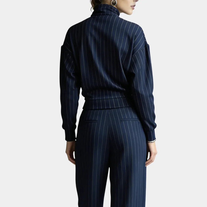 Céleste | High-neck striped zip-up set