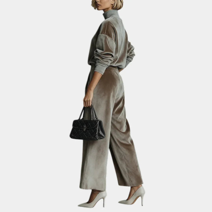Aurélie | Casual Velvet High Neck Set for Women