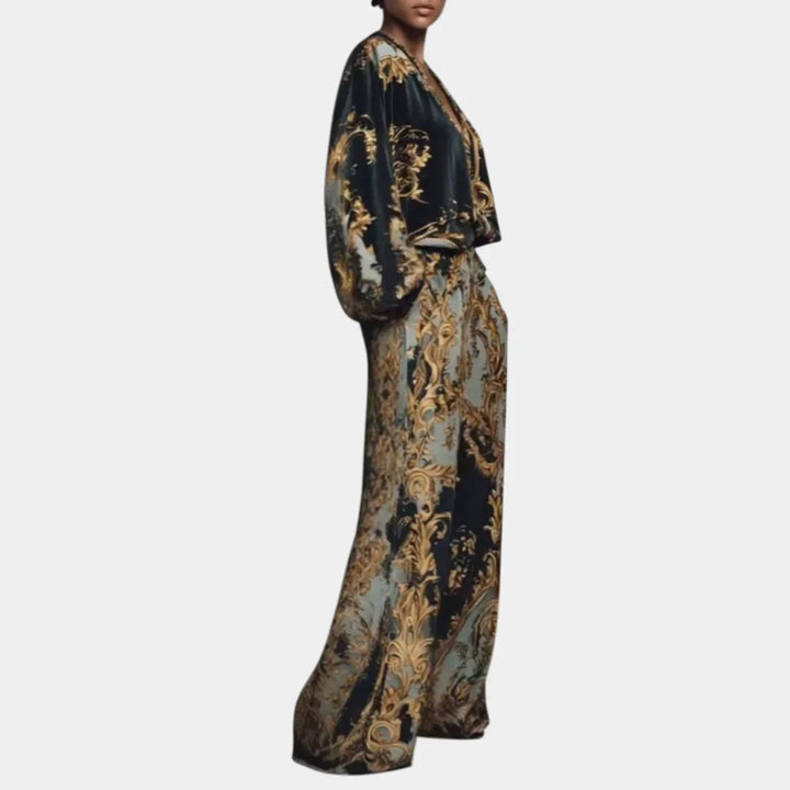 Valentina | Floral Baroque Ensemble with Palazzo Trousers