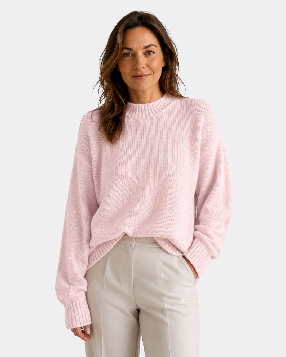 Mae | Round Neck Jumper with Puff Sleeves