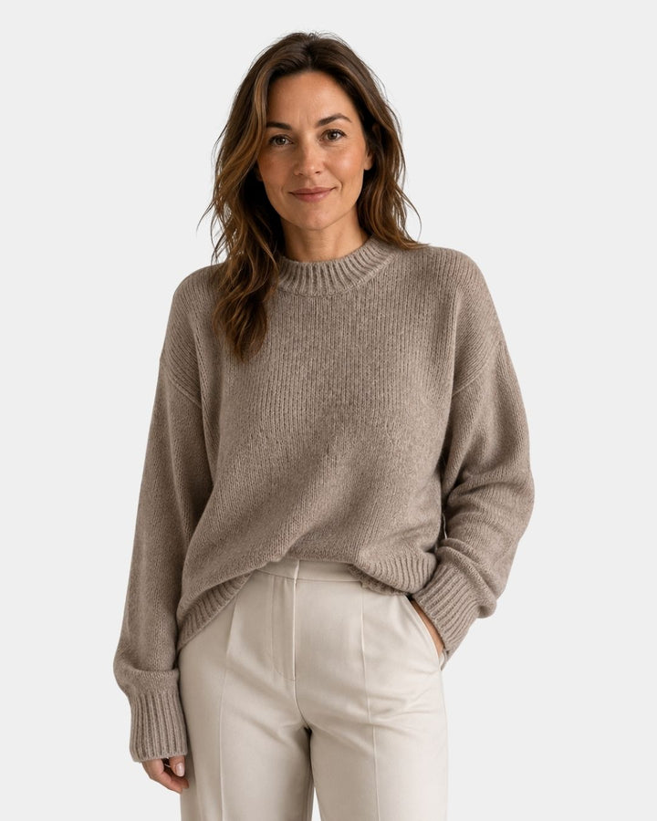 Mae | Round Neck Jumper with Puff Sleeves
