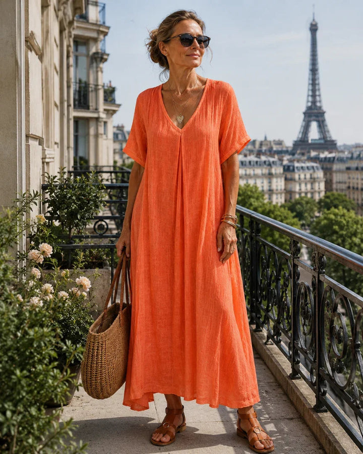 Basine | Lightweight Long Dress with V-Neck