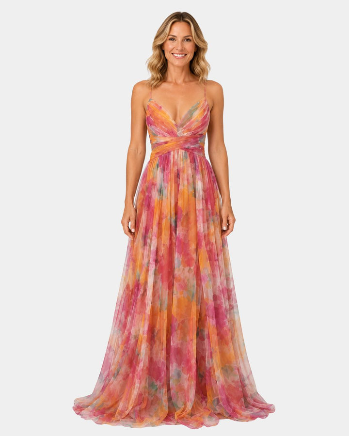 Giselle | Long Floral Print Dress