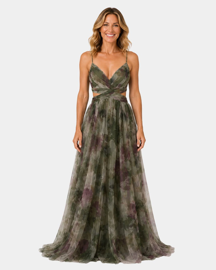 Giselle | Long Floral Print Dress