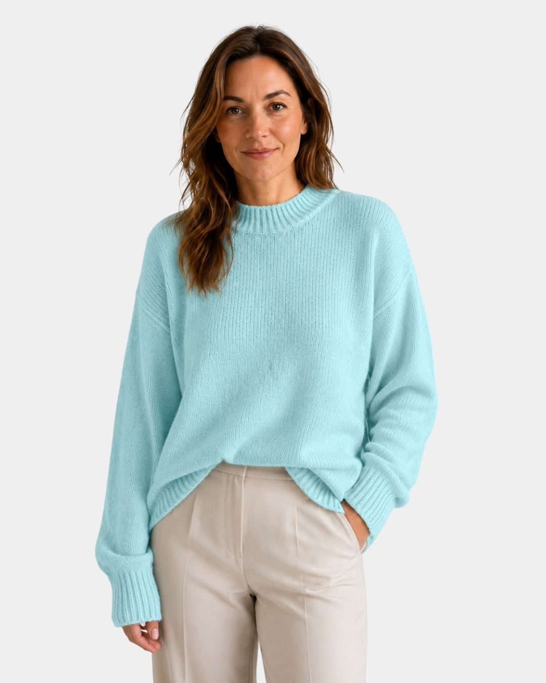 Mae | Round Neck Jumper with Puff Sleeves