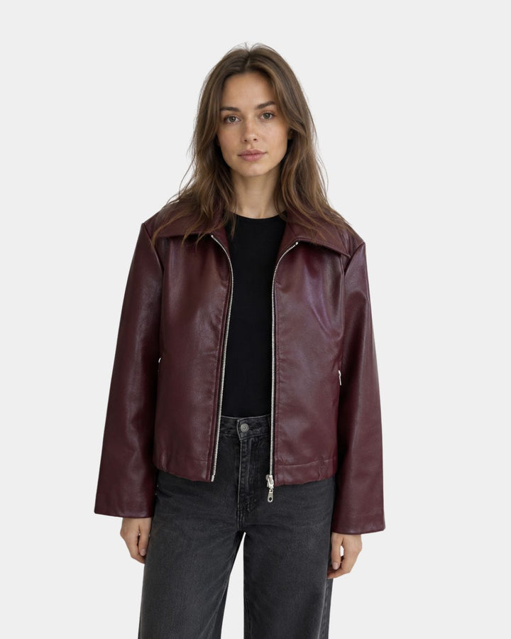 Rosélinea | Classic Faux Leather Jacket