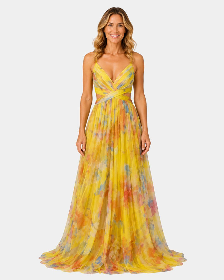Giselle | Long Floral Print Dress