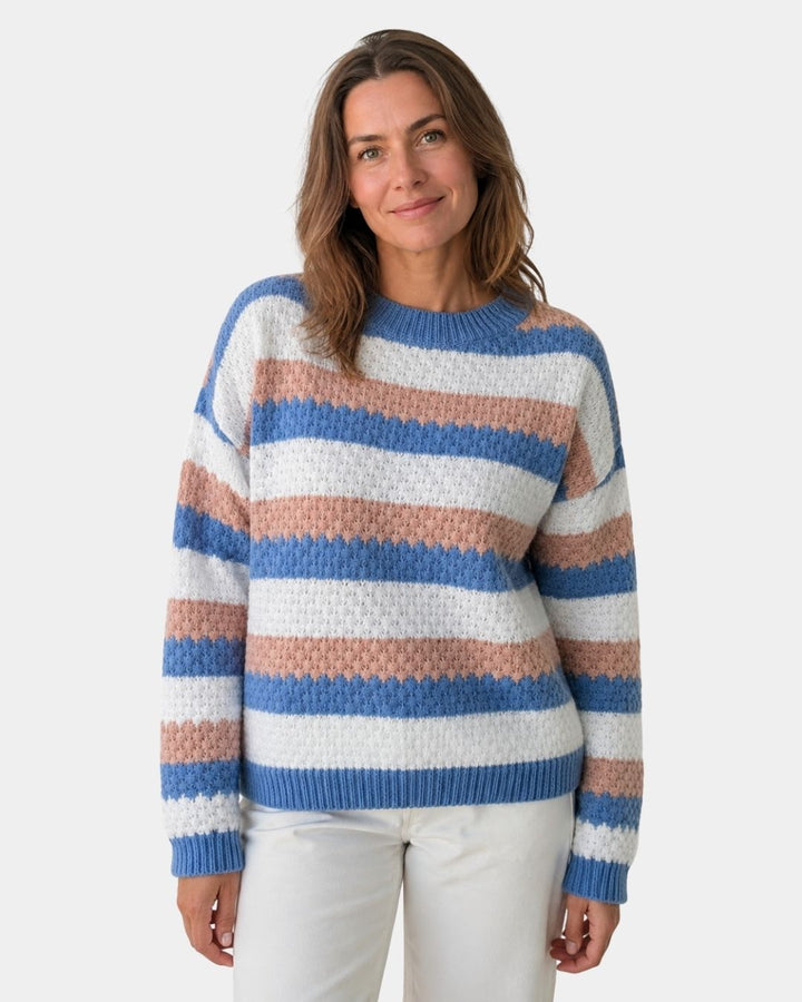 Camille | Oversized Jumper with Round Neck and Stripes