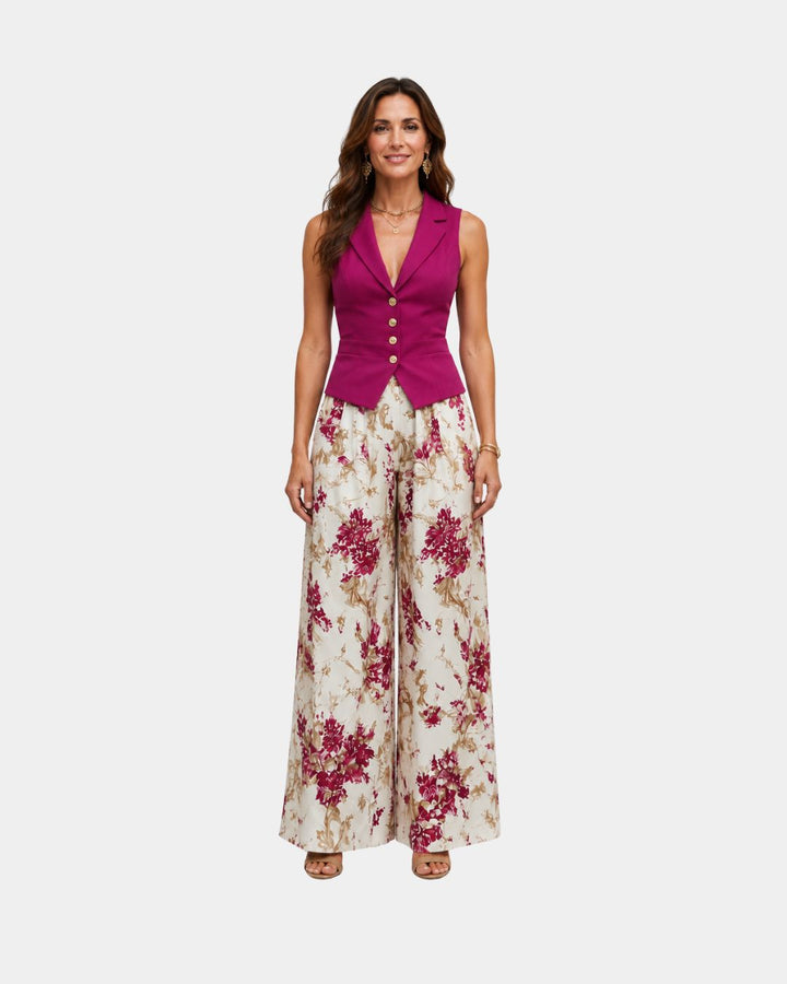 Alixène | Sleeveless Top and Floral Trousers Set