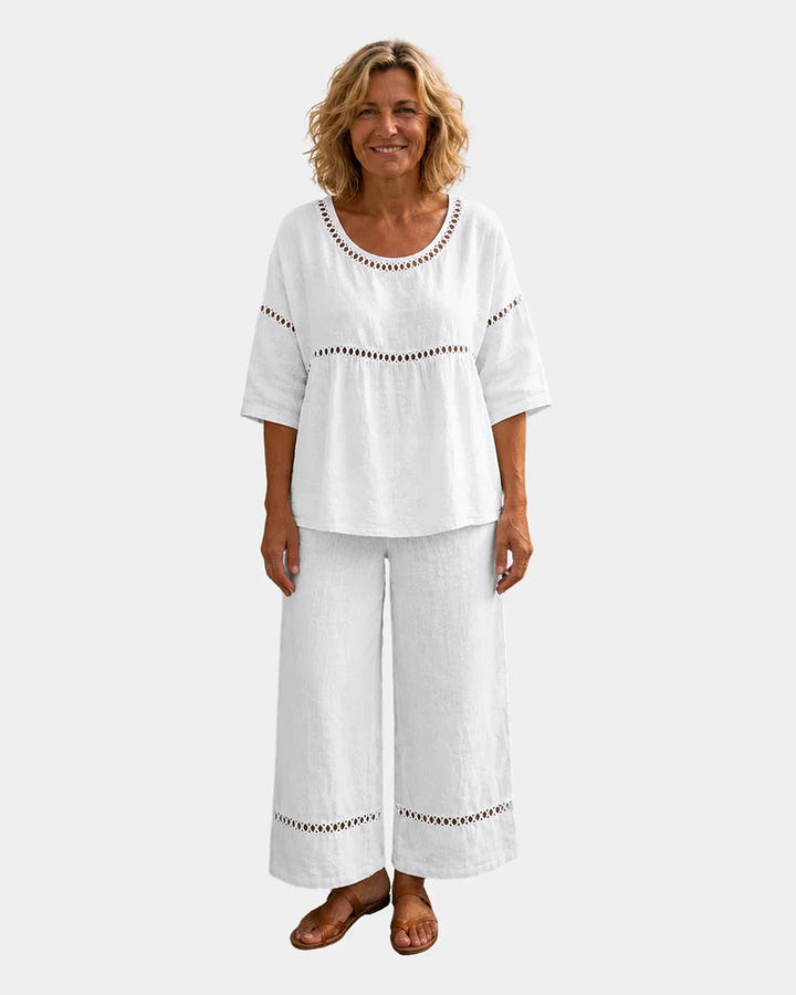 Good | Fresh set with matching blouse and trousers
