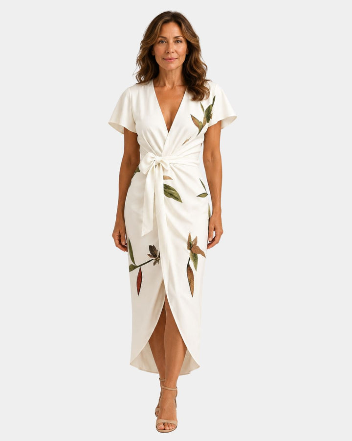 Agathe | Elegant Wrap Dress with Floral Print