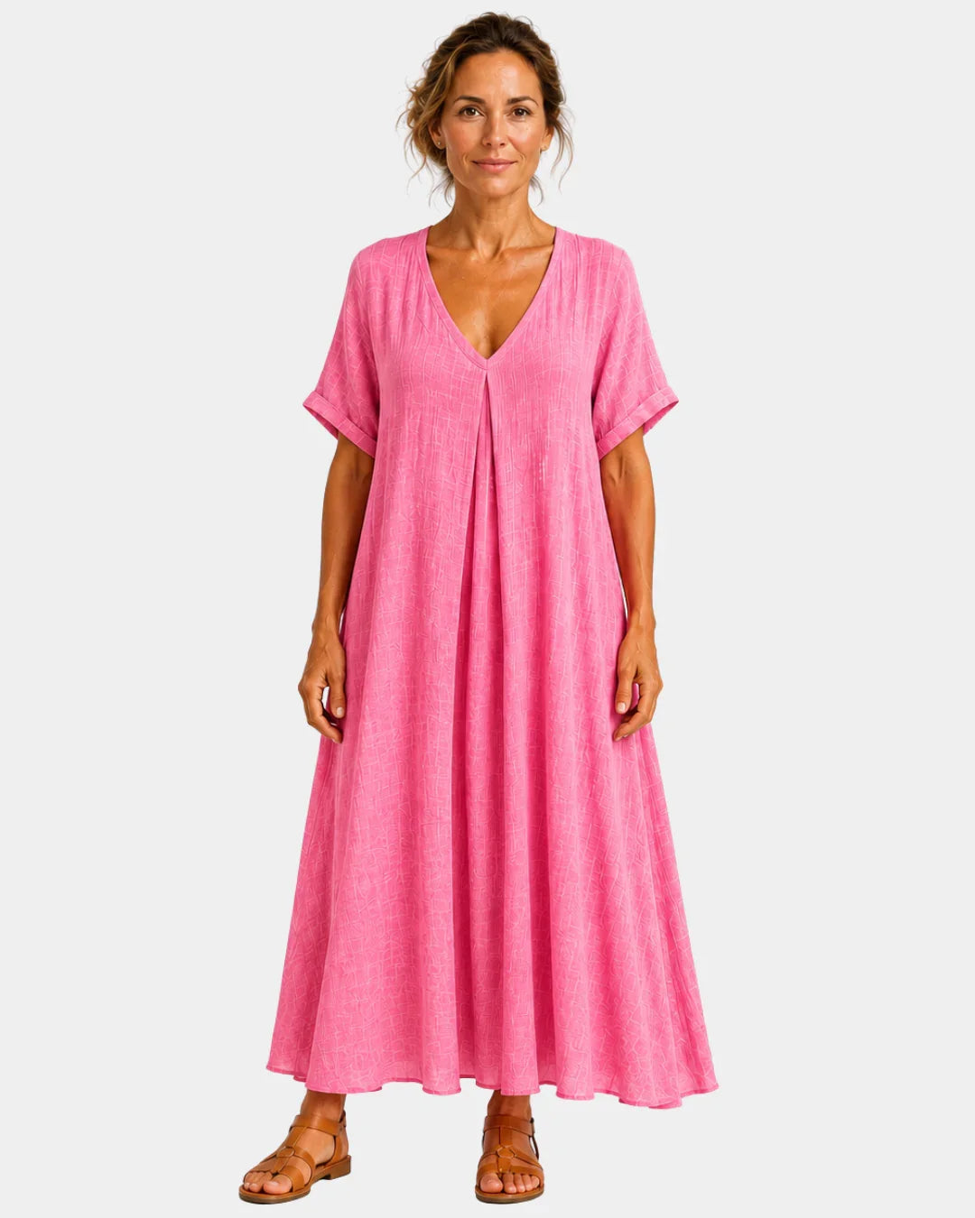 Basine | Lightweight Long Dress with V-Neck