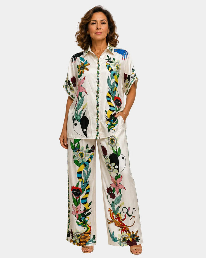 Anastaise | Satin Effect Shirt and Trouser Set