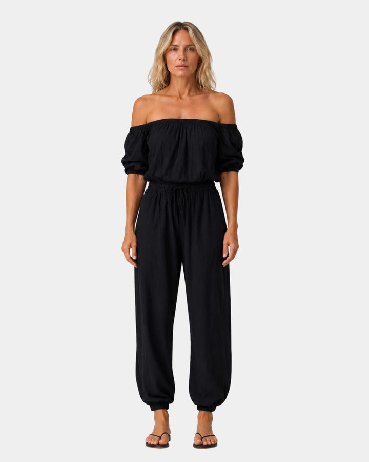 Brunissonne | Sleeveless Jumpsuit with Off-the-Shoulder Design