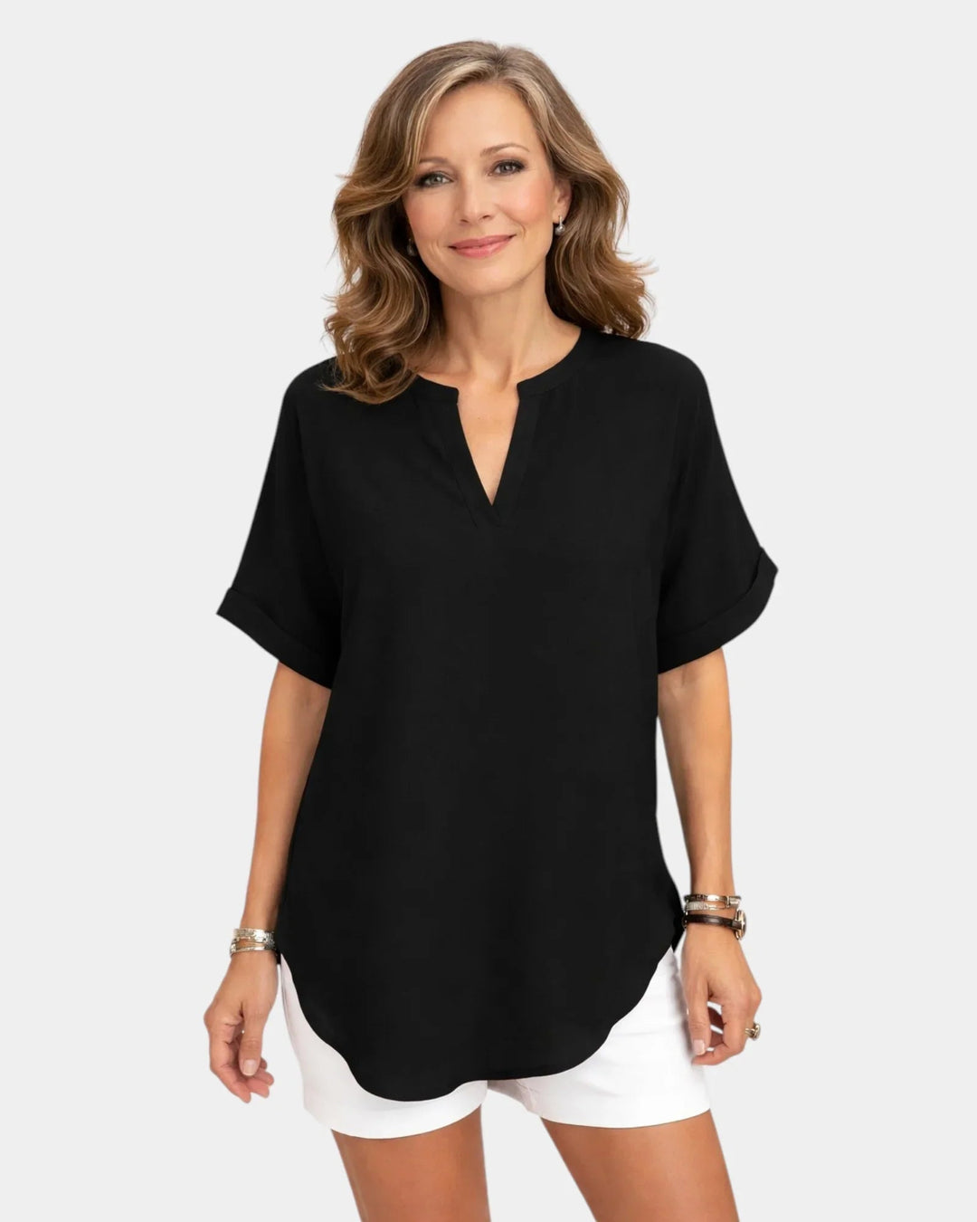 Dóris | Lightweight Top with V-Neck