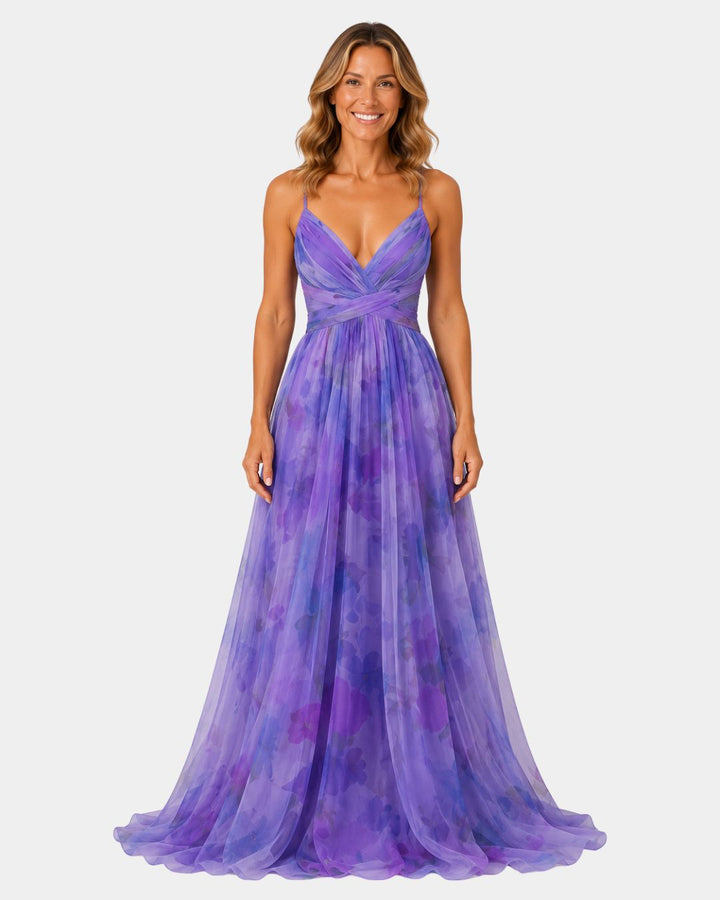 Giselle | Long Floral Print Dress