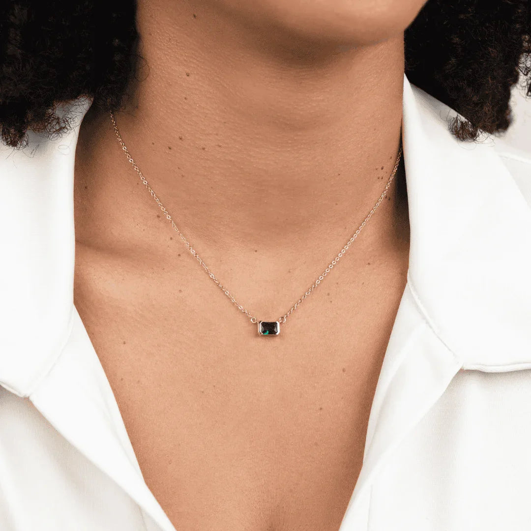 Fleur | Gold-Plated Green Emerald Necklace
