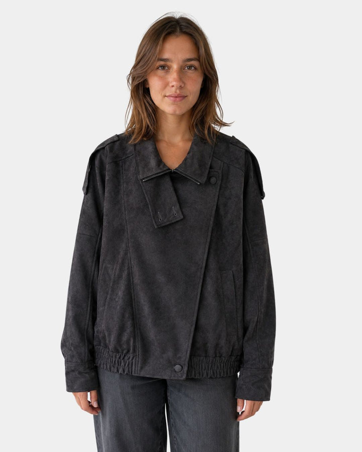 Aurésia | Oversized Synthetic Suede Jacket