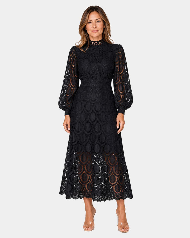 Yvette | Midi Dress in Delicate Lace