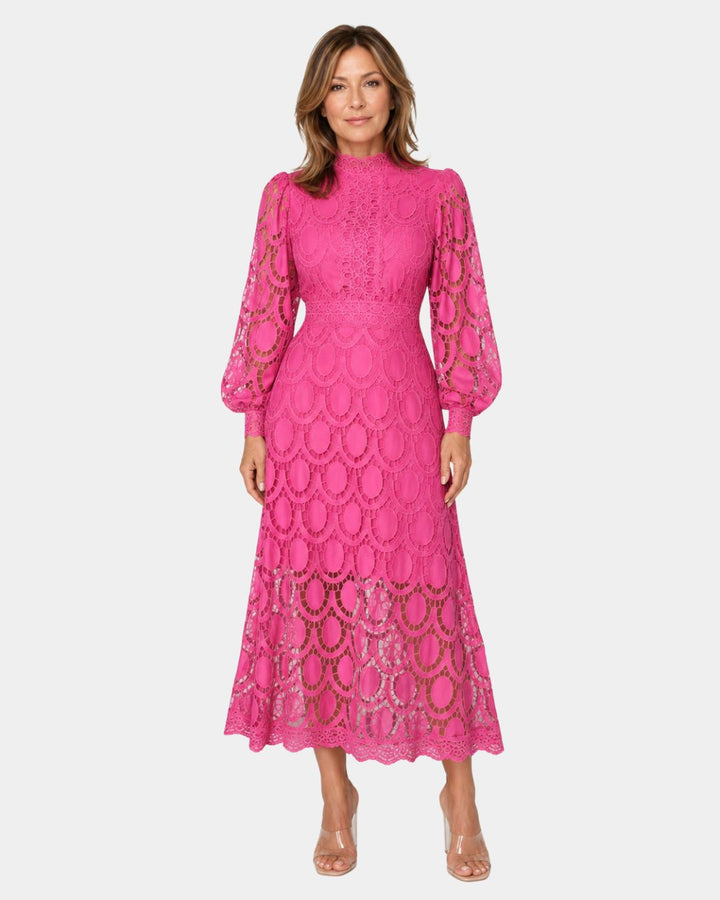 Yvette | Midi Dress in Delicate Lace