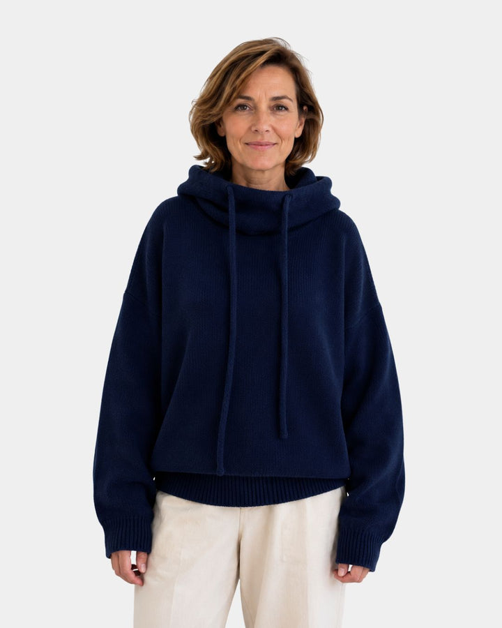 Marie | Cosy Jumper with High Collar and Hood