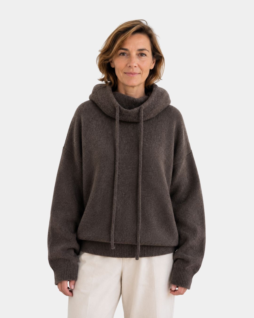Marie | Cosy Jumper with High Collar and Hood