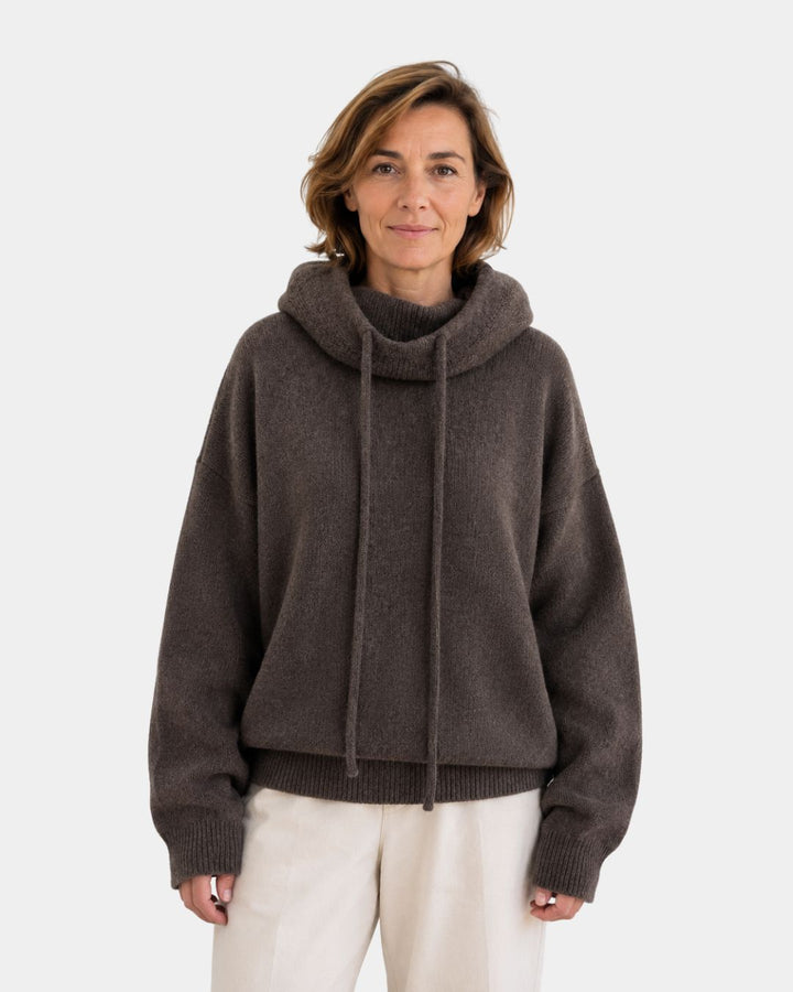 Marie | Cosy Jumper with High Collar and Hood