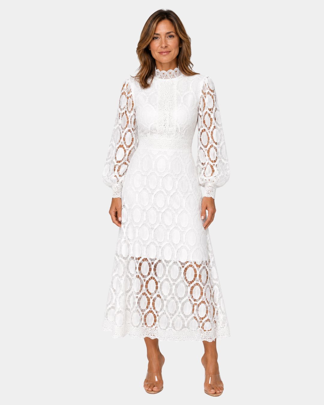 Yvette | Midi Dress in Delicate Lace