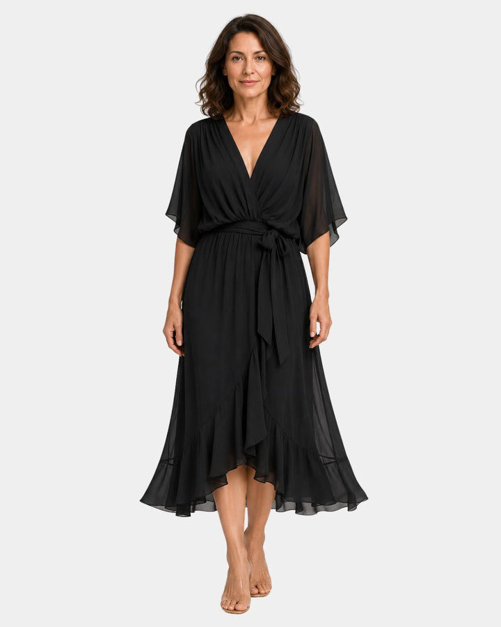 Carmen | Chiffon Dress with V-Neck