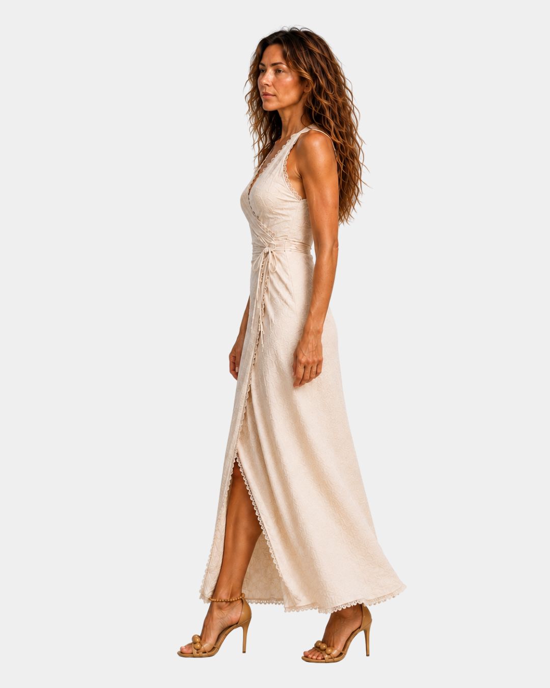 Edmée | Midi Dress with Crossed Neckline