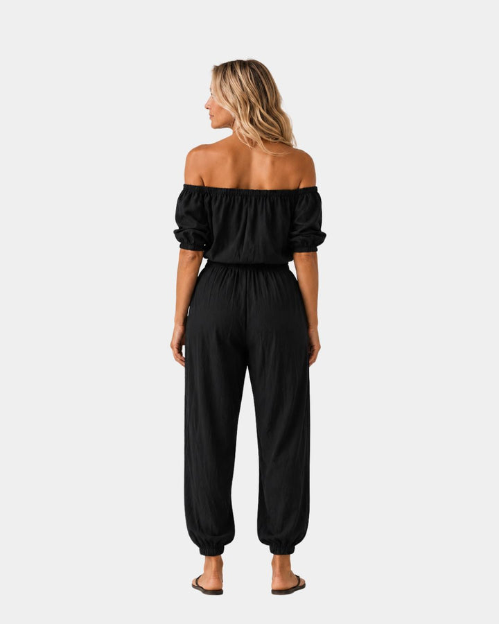 Brunissonne | Sleeveless Jumpsuit with Off-the-Shoulder Design