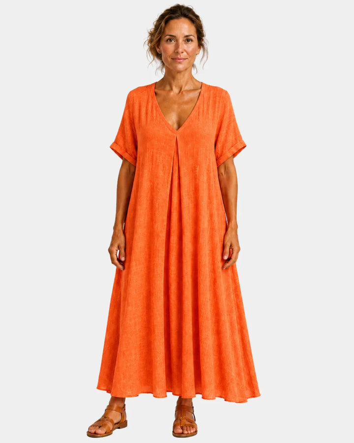 Basine | Lightweight Long Dress with V-Neck