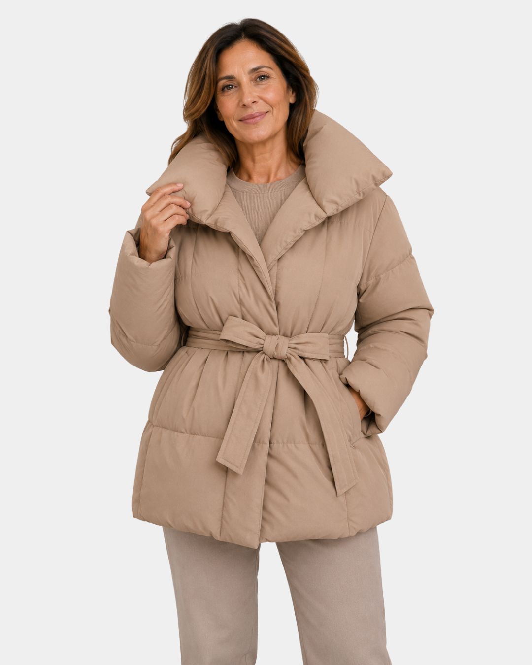 Alixène | Women's Quilted Jacket with Waist Belt