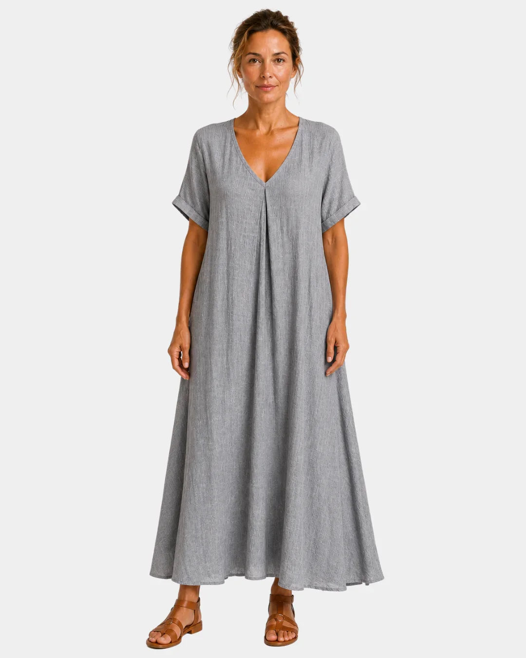 Basine | Lightweight Long Dress with V-Neck