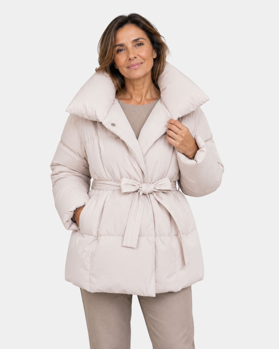 Alixène | Women's Quilted Jacket with Waist Belt