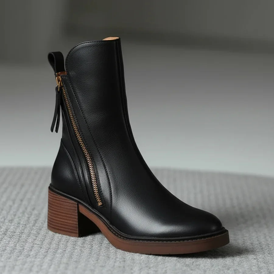 Valorine | Black Leather Boots