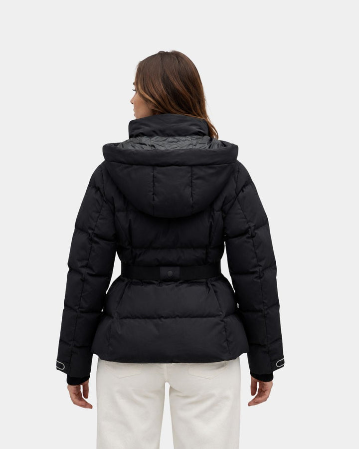 Eléanne | Black Puffer Coat with Belt