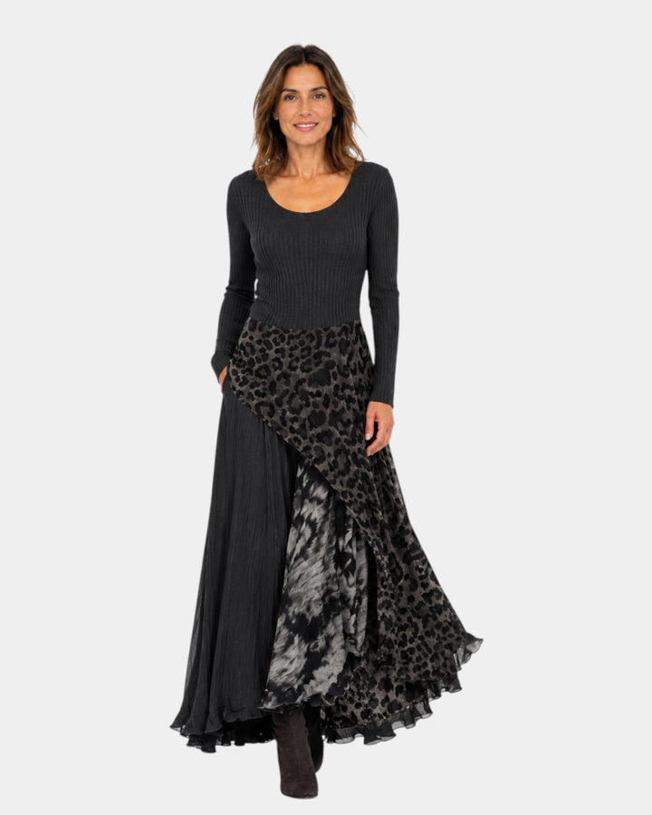 Nkem | Long Leopard Print Dress