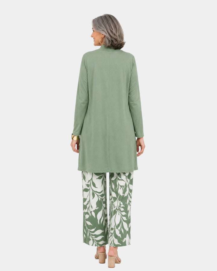 Sylvia | Three-Piece Sage Leaf Print Set