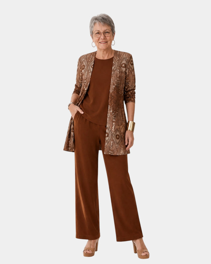 Clara | Three-Piece Warm Brown Set