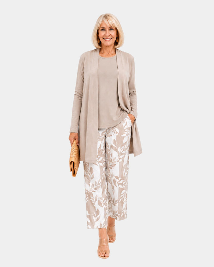 Genevieve | Taupe Botanical Three-Piece Set