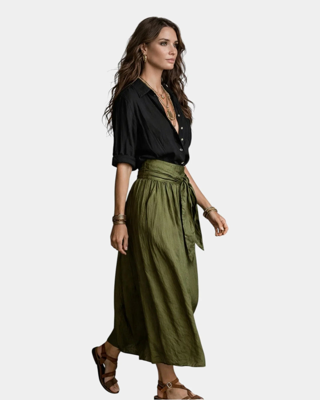 Dione | Midi skirt + complimentary black shirt