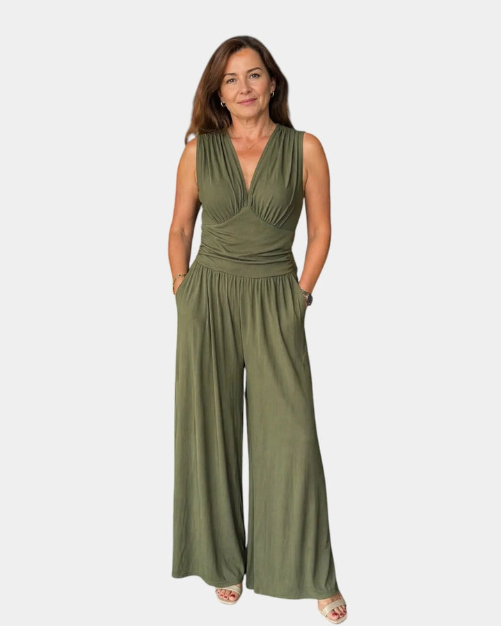 Sultana | Chic Sleeveless Jumpsuit with Wide Legs