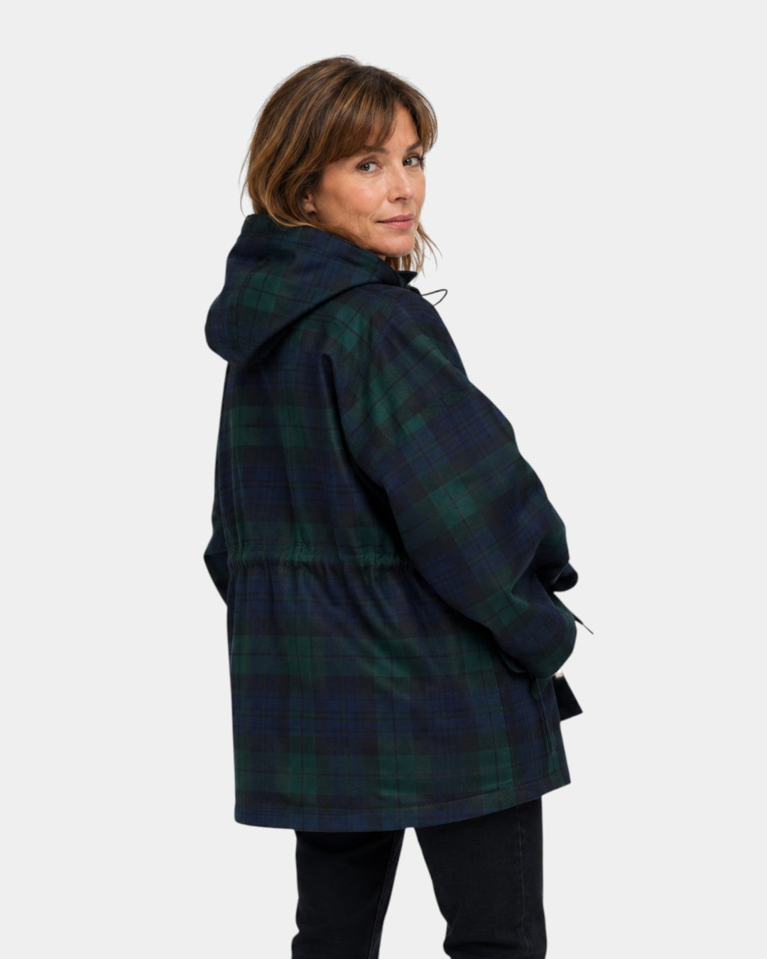 Galysse | Oversized Checked Hooded Jacket