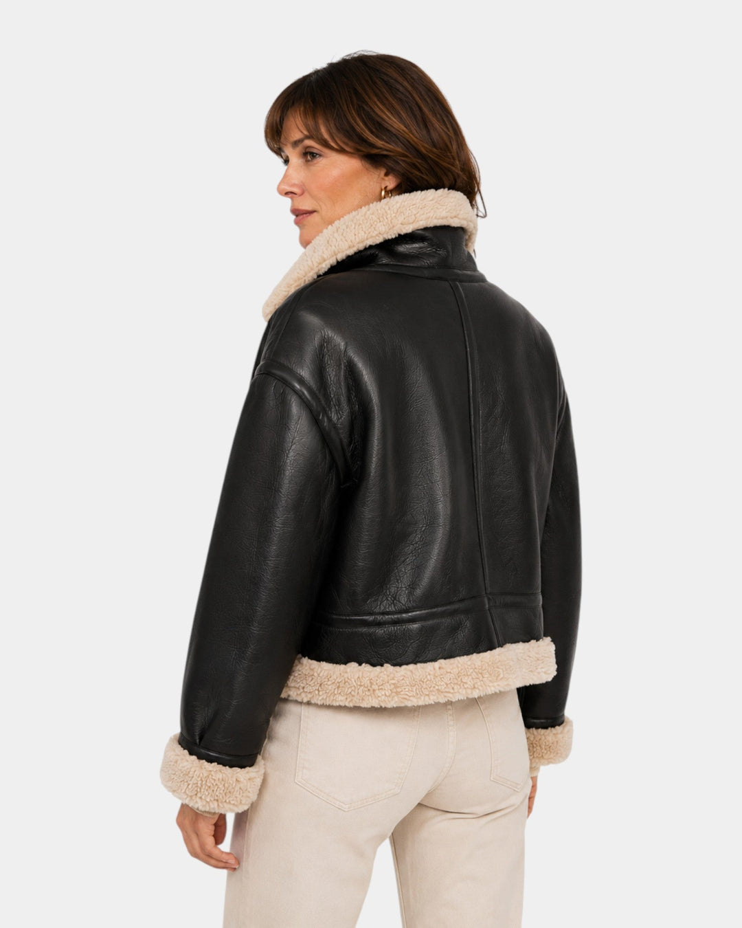 Brisélia | Faux leather bomber jacket
