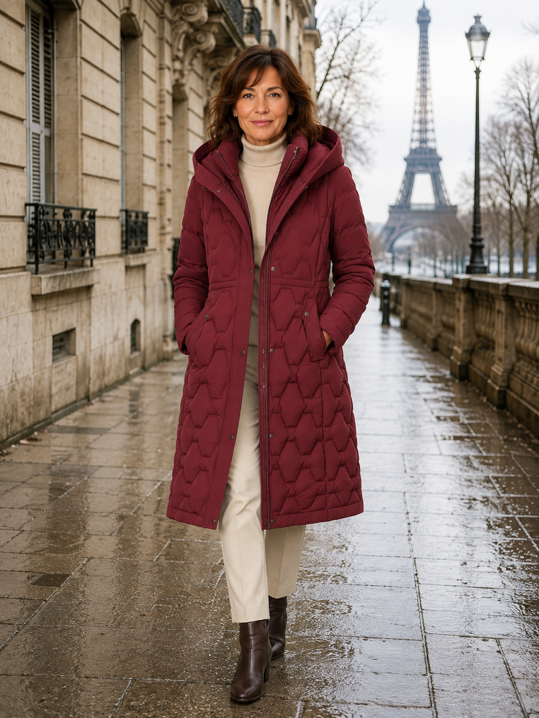 Briseida | Long down coat with hood