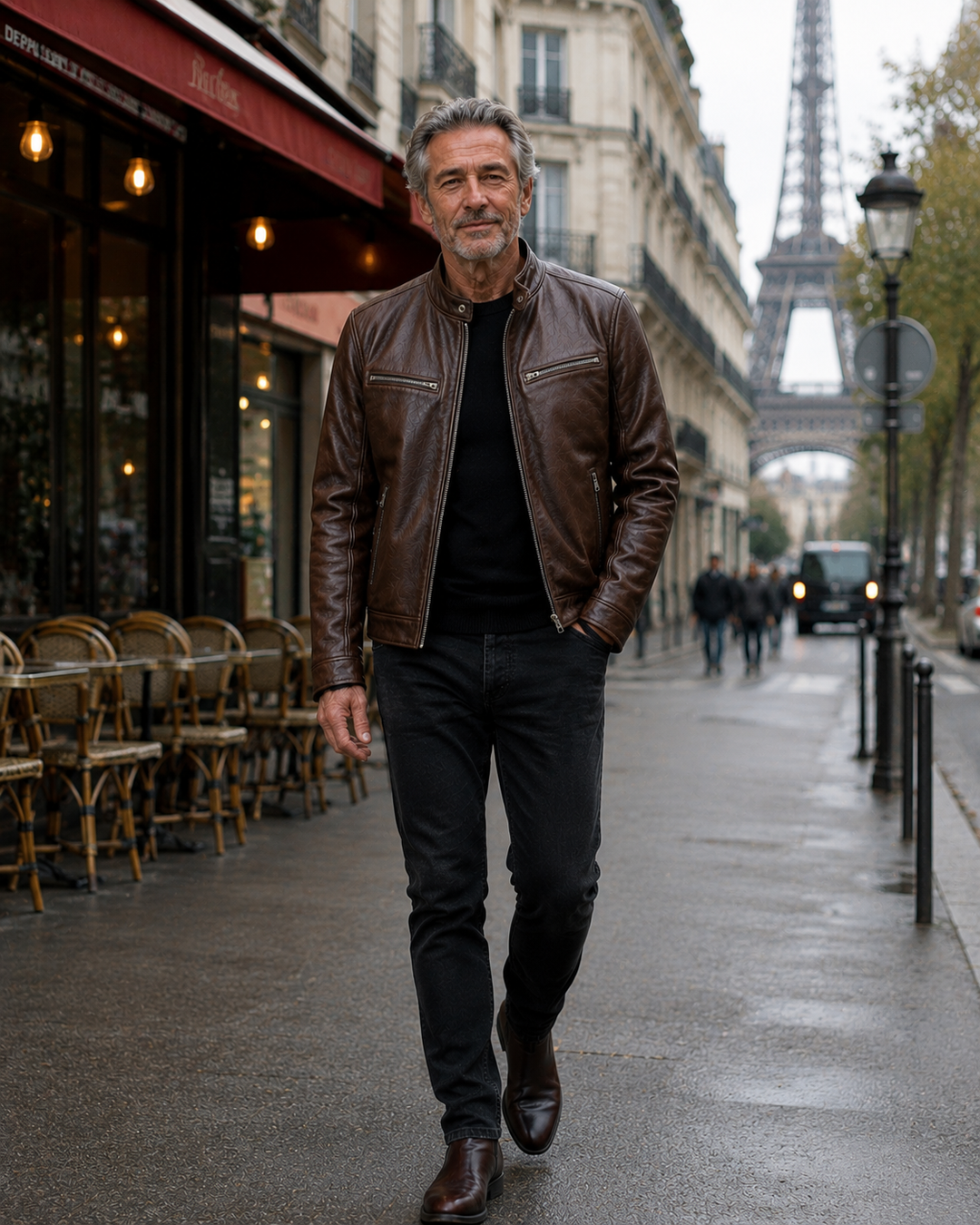 Bastien | Vintage Leather Effect Jacket