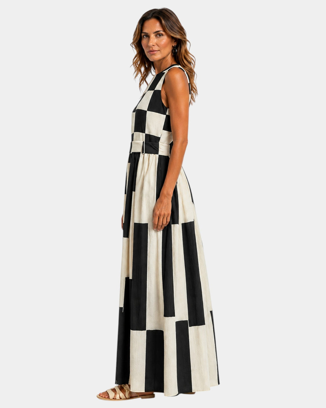 Angelica | Sleeveless Checked Dress